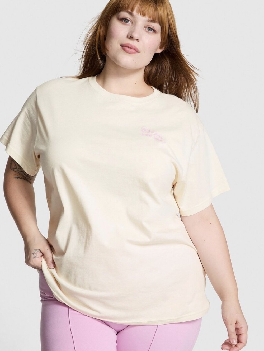 PINK 🛍Buy2Get1 ICTORIA SECRET CAMPUS SHORT SLEVEE TEE-ASPEN WISH YOU WHERE here